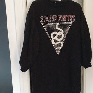 Black puff sleeve sweatshirt dress H&M size small